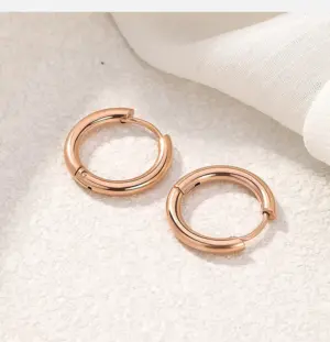 1 Piece Fashion Round Polishing Titanium Steel Hoop Earrings