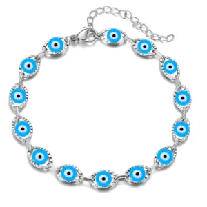 Light Blue Bracelet with Silver Background