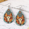 oly-ecb9913548870ae32295aa06601161b3 Wholesale Western-style turquoise suower bull head earrings