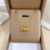 Wholesale PVD Coated Real Gold Plated Circle Letter Butterfly Titanium Steel Simple Style Waterproof Non Tarnish Necklace