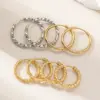 Wholesale Stainless Steel Twisted Hammered Texture Earrings Gold Plated Women's Versatile High-End Sensation Double Color Ear Cuff