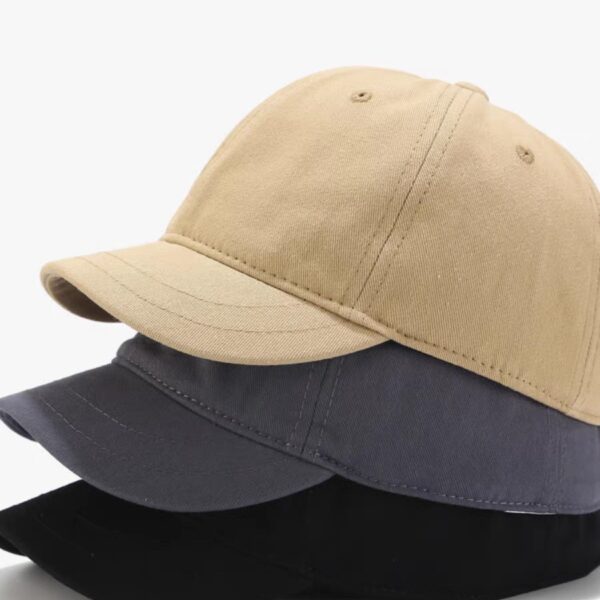 Wholesale short brim American style retro solid color hat men's baseball cap men's Korean style soft top cap men's sun hat