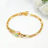 Wholesale Xuping New Drop Oil Series Geometric Square Lightweight Imitation Gold Color Children's Bracelets