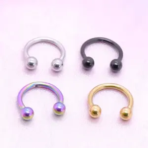 Stainless Steel Nose Ring Ear Studs Body Piercing Jewelry Simple Style Fashionable Unisex Geometric Design