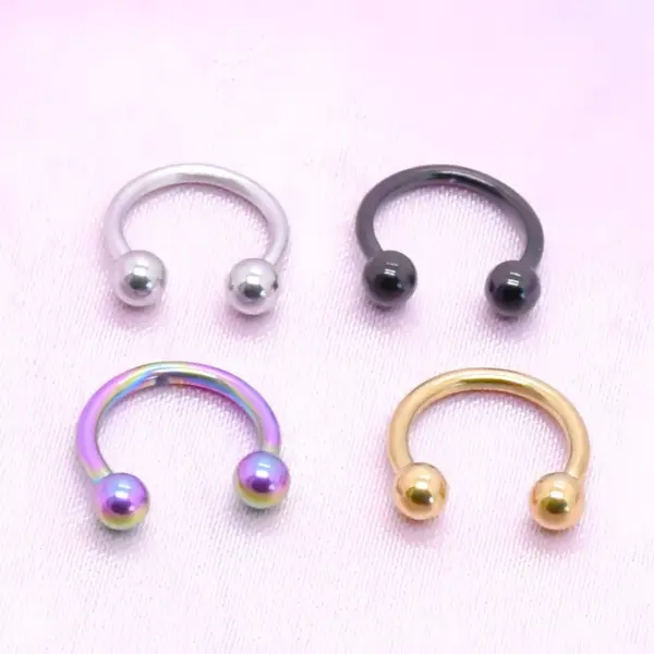 Stainless Steel Nose Ring Ear Studs Body Piercing Jewelry Simple Style Fashionable Unisex Geometric Design