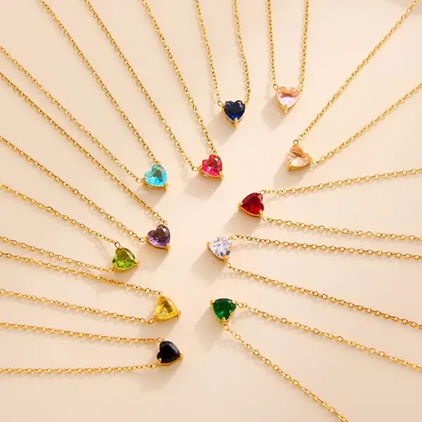 Wholesale Ion Plating (IP) 18K Gold Plated Heart Shape 304 Stainless Steel Sweet Simple Style Commute Waterproof Non Tarnish 304 Stainless Steel Necklace