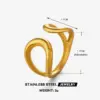 Wholesale Ion Plating (IP) 18K Gold Plated Solid Color 304 Stainless Steel Simple Style Classic Style Waterproof Non Tarnish Open Rings