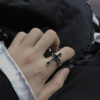 oly-ecd1acc77478a59e75b14d764423de48 Wholesale Retro Black Large Cross Open Ring Women's Gothic Fashion Alloy Men's Halloween Jewelry Ring