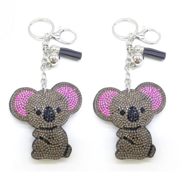 Wholesale 4pcs Velvet Diamond Koala Hot Diamond Picture Keychain