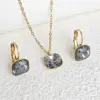 Wholesale Vacuum Plating Real Gold Plated 18K Gold Square 304 Stainless Steel Simple Style Shiny Waterproof Non Tarnish Jewelry Set