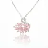 Wholesale Sweet Simple Style Swan Copper White Gold Plated Zircon Pendant Necklace In Bulk