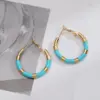 Wholesale Fashion Geometric Titanium Steel Enamel Earrings 1 Pair