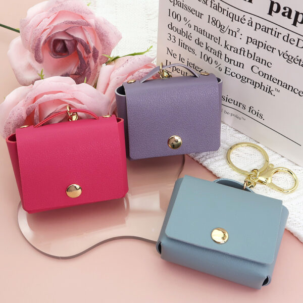 oly-ecea23fe3a8e0a34d37d30331afbdecc Wholesale Creative Earphone Case Protective Cover Trendy PU Leather Fashion Mini Square Bag Change Storage Bag Keychain Pendant