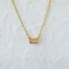 PVD Coated 18K Gold Plated Rectangle 304 Stainless Steel IG Style Modern Style Classic Style Waterproof Non Tarnish 304 Stainless Steel Lobster Trigger Clasp Closure Pendant Necklace