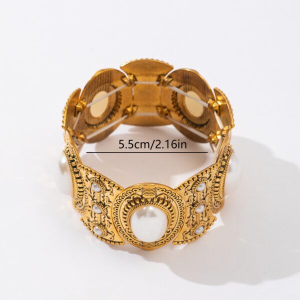 Wholesale European and American cross-border ethnic style retro alloy color bracelet women's bohemian pearl bracelet jewelry