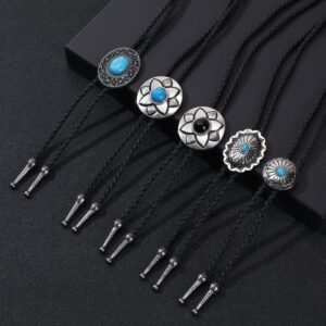 Wholesale Cross-border New Adjustable Enamel Western Polo Tie Alloy Pendant Tie Bolo Tie Vintage Necklace