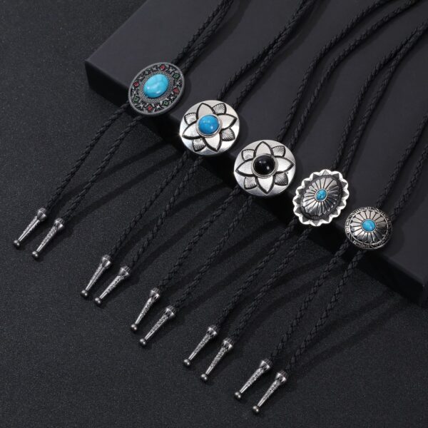Wholesale Cross-border New Adjustable Enamel Western Polo Tie Alloy Pendant Tie Bolo Tie Vintage Necklace