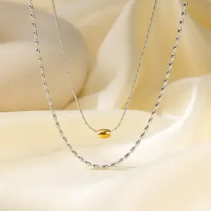 Double-Layer Contrast Color Bead / Steel Color