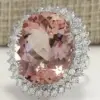 Wholesale New Large Oval Gemstone Ring Women's Copper Silver-plated Micro-set Zircon Ring