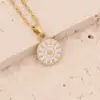 Wholesale Fashion Portrait Geometric Owl Stainless Steel Plating Inlaid Zircon 18K Gold Plated No Inlaid Pendant Necklace