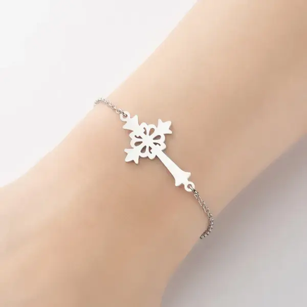 Wholesale PVD Coated 18K Gold Real Gold Plated Geometric 201 Stainless Steel Simple Style Waterproof Non Tarnish 201 Stainless Steel Bracelets