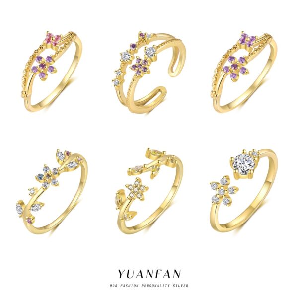 Wholesale S925 Sterling Silver French Flower Ring