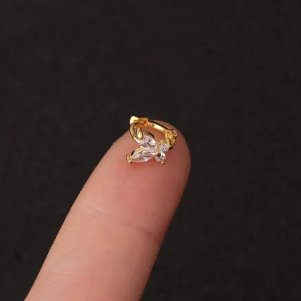 Ear Cartilage Rings & Studs Exaggerated Flower Copper