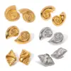 Wholesale 304 Stainless Steel Conch PVD Coated 18K Gold Plated Beach Plating Gold Drop Earrings