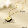 Wholesale Jewelry Novelty Modern Style Book Cross Bible 304 Stainless Steel Paper Pendant Necklace
