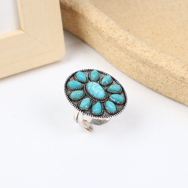 Wholesale Bohemian vintage personalized turquoise ring fashion ladies jewelry ring jewelry