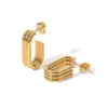 Wholesale PVD Coated Real Gold Plated U Shape 316 Stainless Steel Fashion Waterproof Non Tarnish Ear Studs