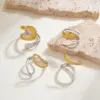 Wholesale Jewelry Sexy Rock Simple Style Irregular Geometric 304 Stainless Steel 18K Gold Plated Plating Open Rings