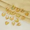 Wholesale 1 Pair Basic Modern Style Classic Style Geometric Heart Shape Eye Plating 304 Stainless Steel Hoop Earrings