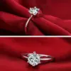 Tiktok Kuaishou Live Broadcast Celebrity Same Fashion Women's Diamond Ring Six-claw 1 Karat Couple Women's Ring Open Wedding Ring