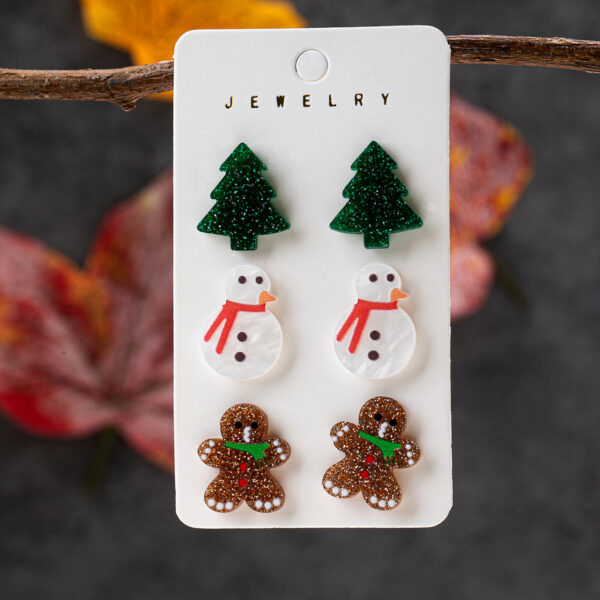 oly-ed2c449bda456b88cc3c45fe51368203 Wholesale Christmas Tree, Gingerbread Man, Snowman, and Dog Earring Set