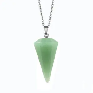 Green Aventurine + Chain / Small 21mmx14mm