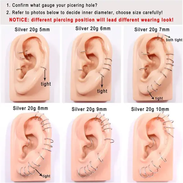 1 Piece 316L Stainless Steel Nose Rings & Studs Round Waterproof Non Tarnish Surgical Steel Nose Ring