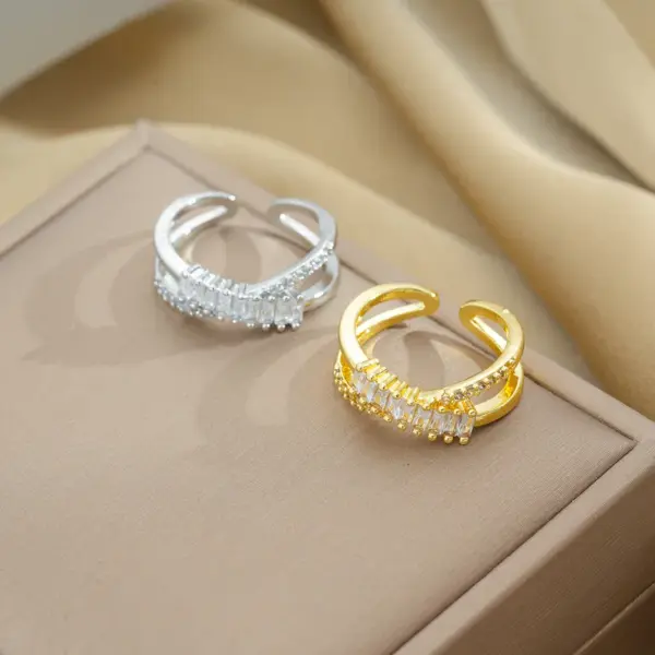Wholesale Copper 18K Gold Plated Simple Style Shiny Plating Snake Rings