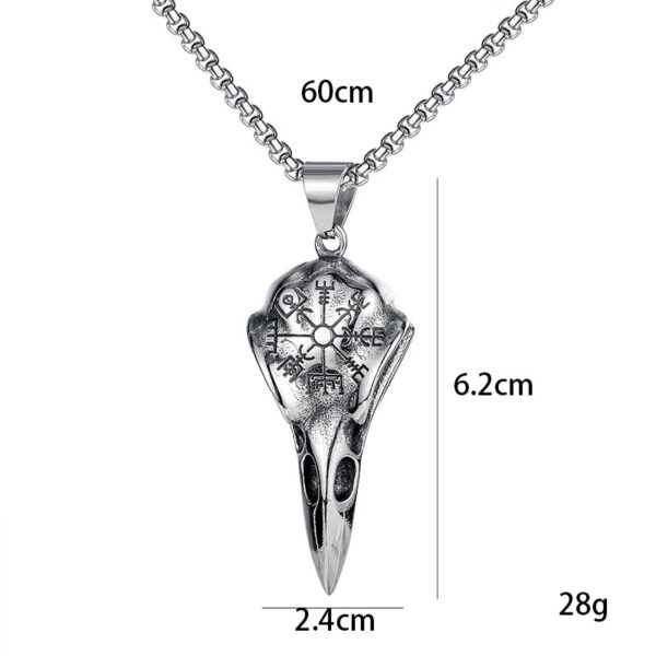 oly-ed3392d321d9db08ba17a9cb4b19bb76 Wholesale Cross-border Explosions Nordic Retro Crow Skull Viking Stainless Steel Necklace Punk Skull Eagle Pendant for Men