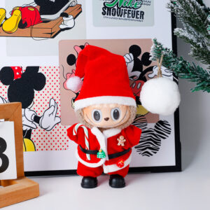 Rx298 christmas set [christmas red long hat + red top + red pants + black short boots four-piece set (doll not included)
