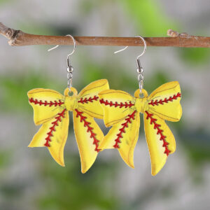 Pair of yellow softball bows