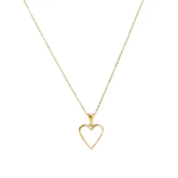 Wholesale PVD Coated Real Gold Plated 16K Gold White Gold Plated Gold Plating Heart Shape 304 Stainless Steel Fashion Waterproof Non Tarnish Earrings Necklace