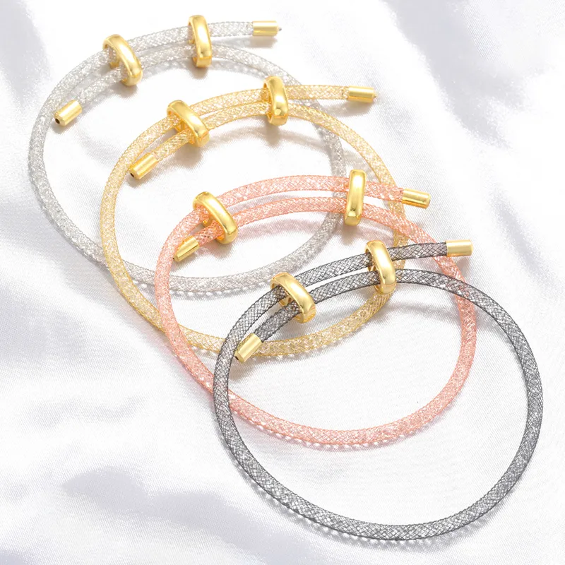 Wholesale Copper 18K Gold Plated Casual Classic Style Shiny Plating Inlay Round Zircon Tennis Bracelet