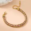 Wholesale Elegant Glam Simple Style Geometric 304 Stainless Steel 18K Gold Plated Rhinestones Bracelets In Bulk