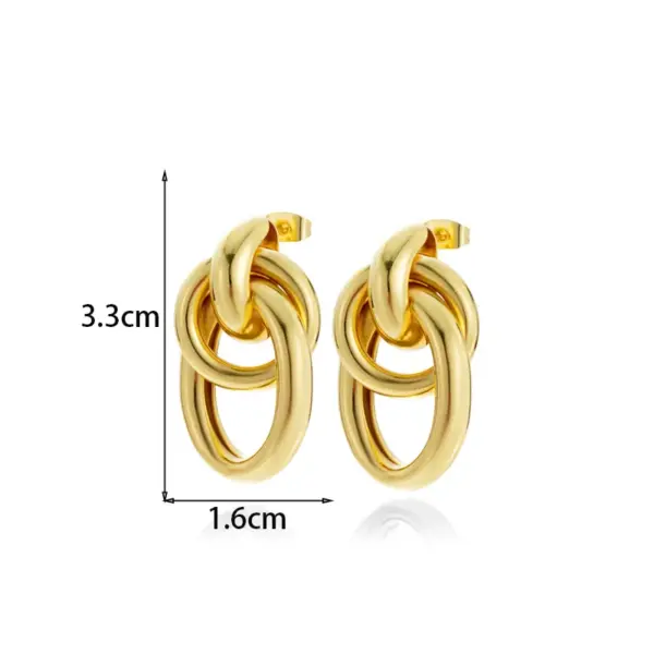 Wholesale 1 Pair French Style Simple Style Classic Style Semicircle Double Ring Copper Ear Studs