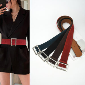 Wholesale Women's Belt Fashion Alloy Wide Belt Coat Genuine Leather Waist Seal Vintage Waistband