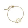 PVD Coated 18K Gold Real Gold Plated Leaf Star 201 Stainless Steel Fashion Waterproof Non Tarnish 201 Stainless Steel Bracelets