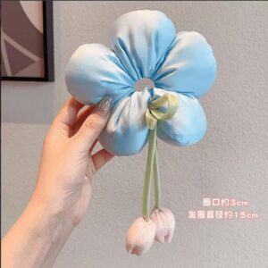 Large circle blue with flowers