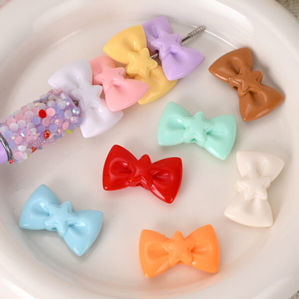 Wholesale Cute macaron-colored perforated five-pointed star bow tie beaded bracelet