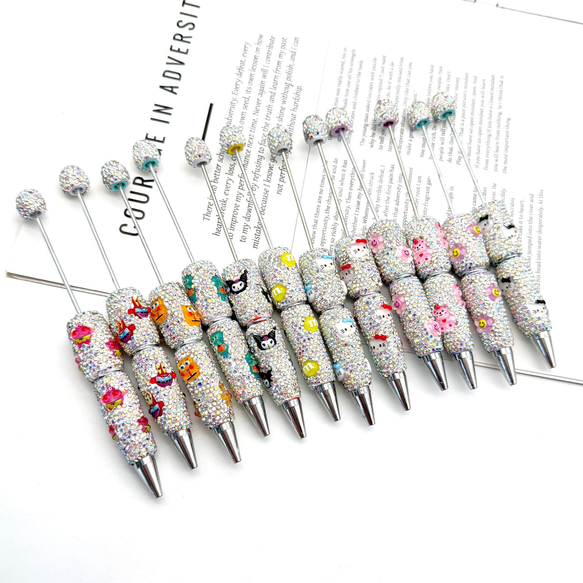 Wholesale DIY Cartoon eam Full Diamond Beaded Pen Cross-Border pular Heavy Craft Crystal Diamond Pen
